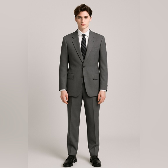 Stanley Blacker Couture Gray Two Pieces Suit Men’s Size 40 R Made in USA